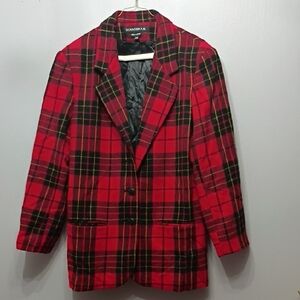 Vintage DonnyBrook Plaid Tartan Wool Blazer SZ 9/10